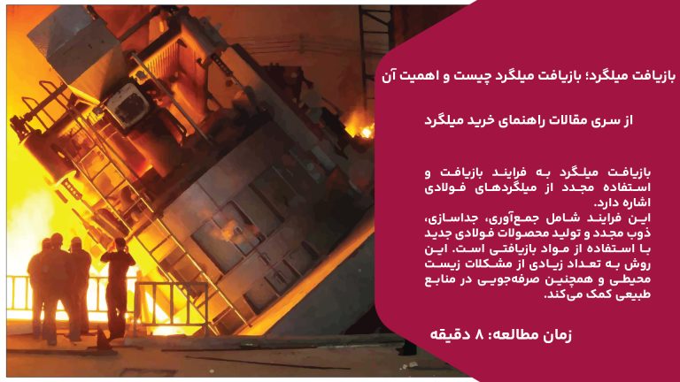 بازیافت میلگرد به فرایند بازیافت و استفاده مجدد از میلگردهای فولادی اشاره دارد. این فرایند شامل جمع‌آوری، جداسازی، ذوب مجدد و تولید محصولات فولادی جدید با استفاده از مواد بازیافتی است. این روش به تعداد زیادی از مشکلات زیست‌محیطی و همچنین صرفه‌جویی در منابع طبیعی کمک می‌کند