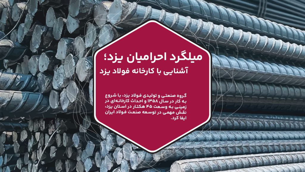 گروه صنعتی و تولیدی فولاد یزد، با شروع به کار در سال ۱۳۵۸ و احداث کارخانه‌ای در زمینی به وسعت ۴۵ هکتار در استان یزد، نقش مهمی در توسعه صنعت فولاد ایران ایفا کرد. فعالیت اولیه این گروه شامل تولید انواع اتصالات لوله، جعبه دنده چاه‌های عمیق، چرخ دنده‌های مختلف و پینیون‌های گرانویل بود. در دهه‌ی ۶۰، با راه‌اندازی خطوط کشش و سنگ‌زنی میلگرد صنعتی، گروه فولاد یزد به عنوان پیشروی در تولید محصولات فولادی در ایران شناخته شد. پس از تغییرات سیاستی در دهه‌ی ۷۰ و ورود بخش خصوصی به صنعت فولاد، این گروه با ایجاد واحد نورد گرم میلگرد، نقش بارزی در توسعه این صنعت داشت. تأسیس شرکت نورد فولاد صنعتی و ساختمانی یزد، به عنوان یکی از زیرمجموعه‌های گروه تولیدی یزد، نشان از تعهد این گروه به تولید محصولات با کیفیت و تأثیرگذاری در اقتصاد منطقه دارد. با استخراج از منابع انسانی متخصص و استفاده از فناوری‌های روز، گروه فولاد یزد به عنوان یکی از مهم‌ترین تولیدکنندگان فولاد در ایران شناخته می‌شود.