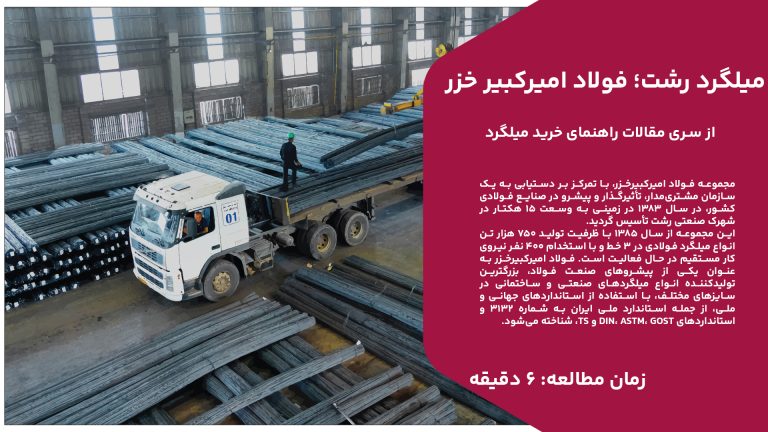 مجموعه فولاد امیرکبیرخزر، با تمرکز بر دستیابی به یک سازمان مشتری‌مدار، تأثیرگذار و پیشرو در صنایع فولادی کشور، در سال ۱۳۸۳ در زمینی به وسعت ۱۵ هکتار در شهرک صنعتی رشت تأسیس گردید. این مجموعه از سال ۱۳۸۵ با ظرفیت تولید ۷۵۰ هزار تن انواع میلگرد فولادی در ۳ خط و با استخدام ۴۰۰ نفر نیروی کار مستقیم در حال فعالیت است. فولاد امیرکبیرخزر به‌عنوان یکی از پیشروهای صنعت فولاد، بزرگترین تولیدکننده انواع میلگردهای صنعتی و ساختمانی در سایزهای مختلف، با استفاده از استانداردهای جهانی و ملی، از جمله استاندارد ملی ایران به شماره ۳۱۳۲ و استانداردهای DIN، ASTM، GOST و TS، شناخته می‌شود